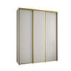 SCHWEBETÜRENSCHRANK 235,2/190/45 3-türig - Goldfarben/Weiß, Holz/Metall (190/235/45cm) - Abiks Möbel