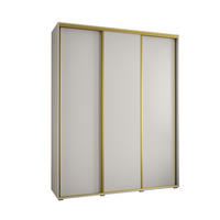 SCHWEBETÜRENSCHRANK 235,2/190/45 3-türig - Goldfarben/Weiß, Holz/Metall (190/235/45cm) - Abiks Möbel