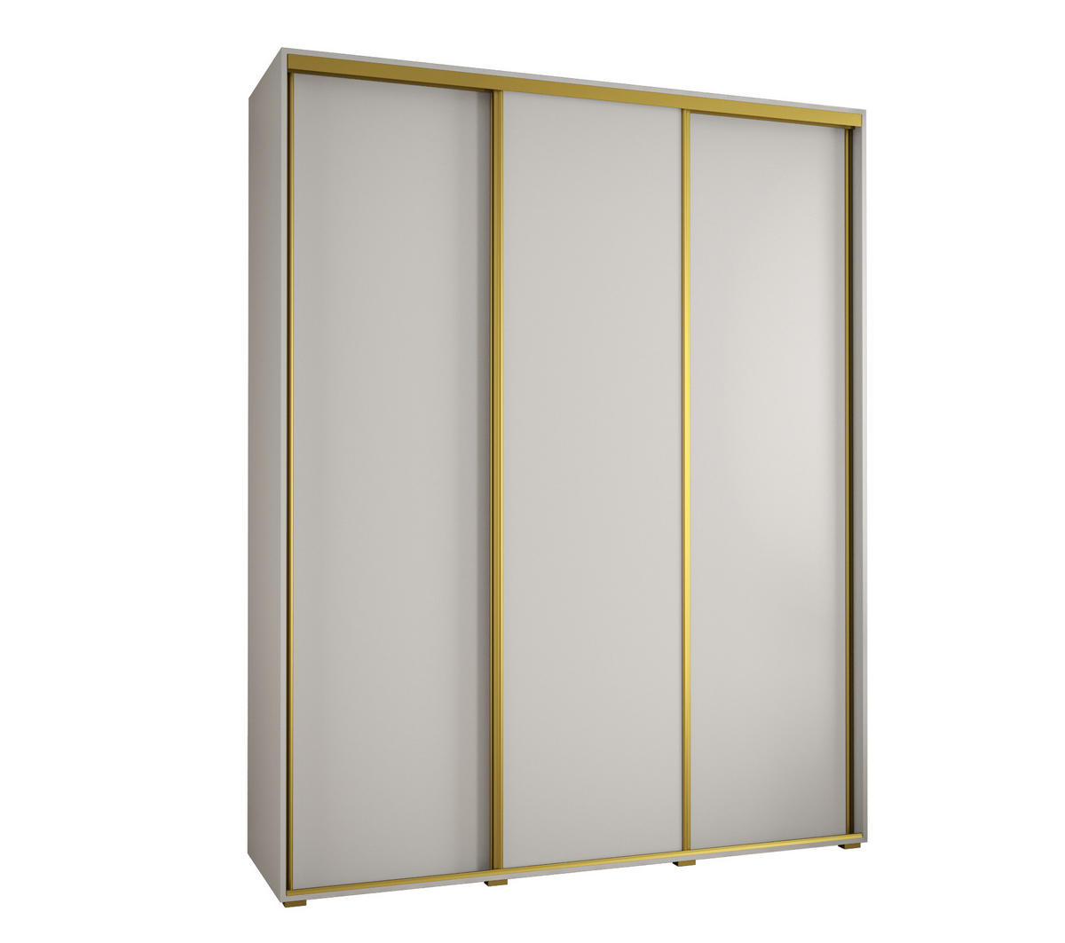 SCHWEBETÜRENSCHRANK 235,2/190/45 3-türig - Goldfarben/Weiß, Holz/Metall (190/235/45cm) - Abiks Möbel