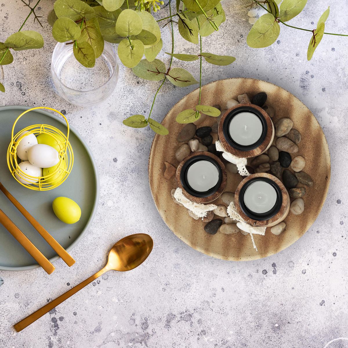 TEELICHTHALTER - Hellbraun, Holz/Holzwerkstoff (13cm) - Relaxdays