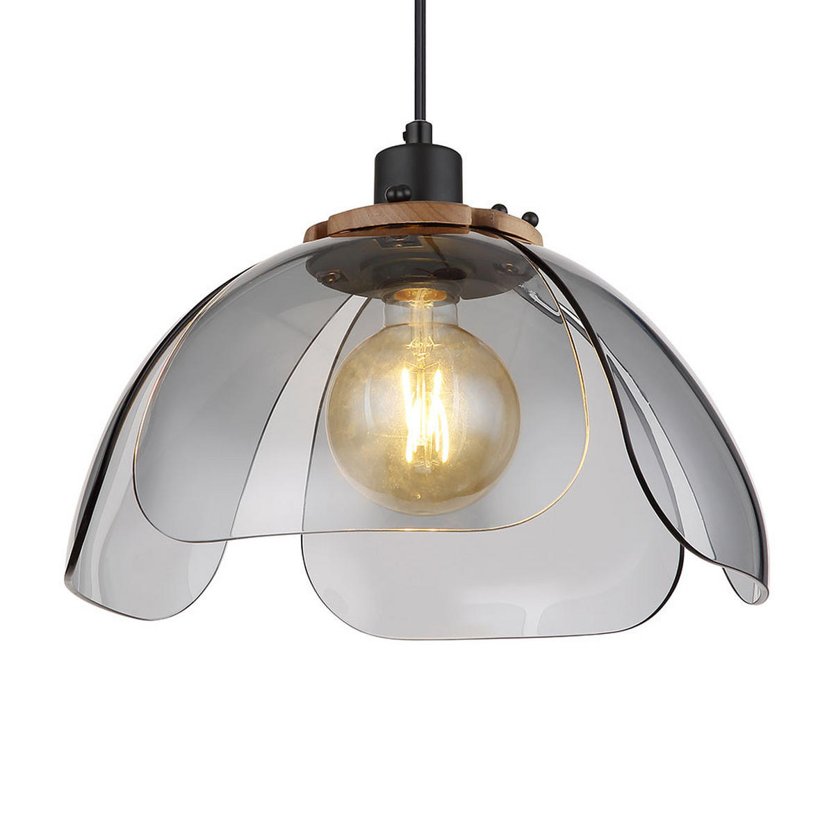 LED HÄNGELEUCHTE Metall Schwarz - Schwarz, Glas (34/34/120cm) - Globo Lighting