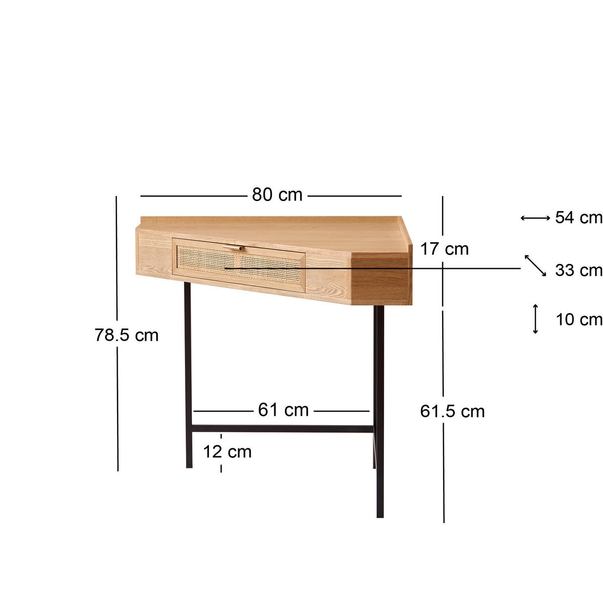 SCHREIBTISCH Rechteckig Braun 80 x 80 x 78 cm - Braun, Holz (80/80/78.5cm) - Nordlys