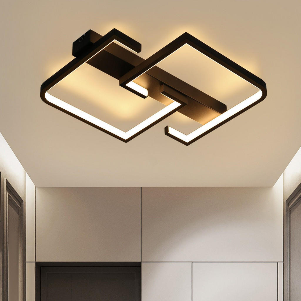 Thumbnail - Nettlife Led-Deckenleuchte, Schwarz, Metall, 25x5x30 cm, Lampen & Leuchten, LED Beleuchtung, LED-Deckenleuchten