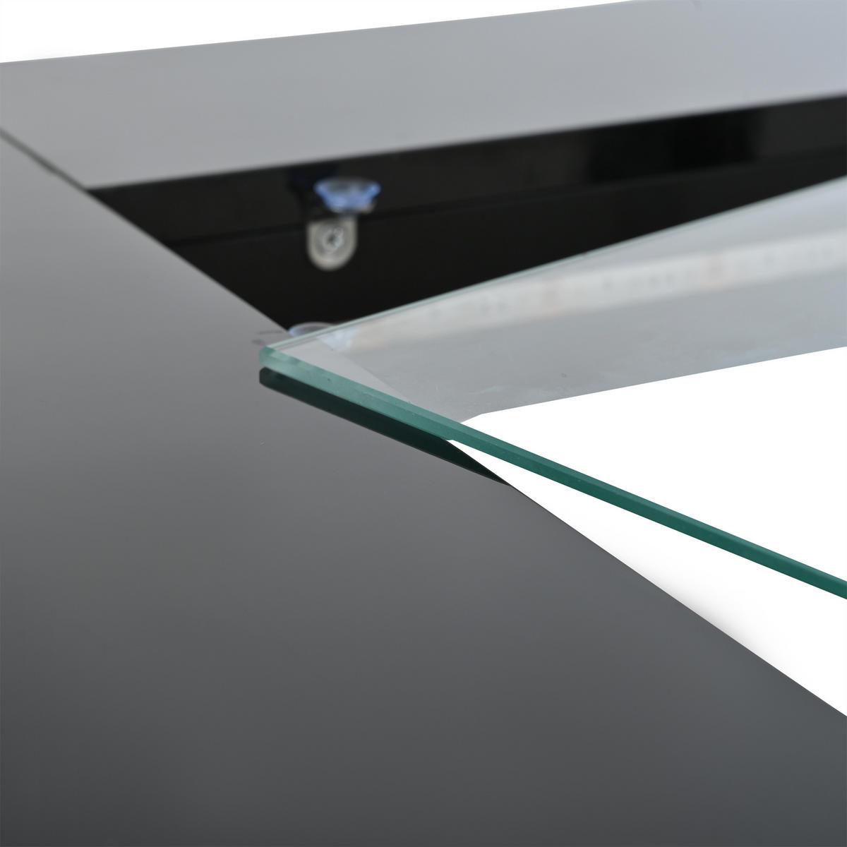 COUCHTISCH Schwarz Hochglanz mit LED & Glasplatte - Schwarz, Holzwerkstoff (70/70/35cm) - Urban Meuble