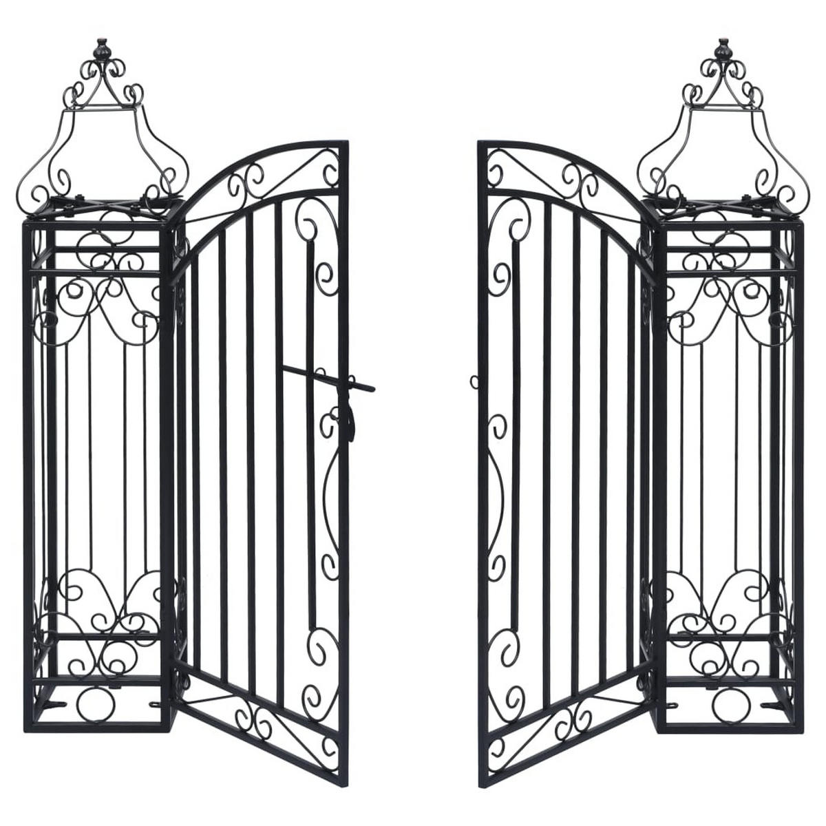 GARTENTOR Deko Schmiedeeisen 122/20.5/100 Cm - Schwarz, Metall (122/100/20.5cm) - vidaXL