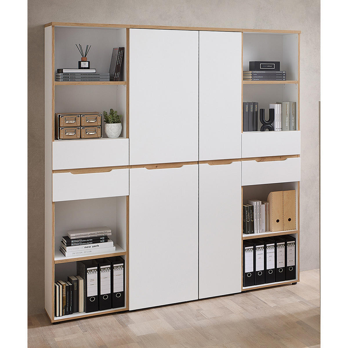 AKTENSCHRANK Manresa-36 - Weiß, Holzwerkstoff (75/197/38cm) - Lomado