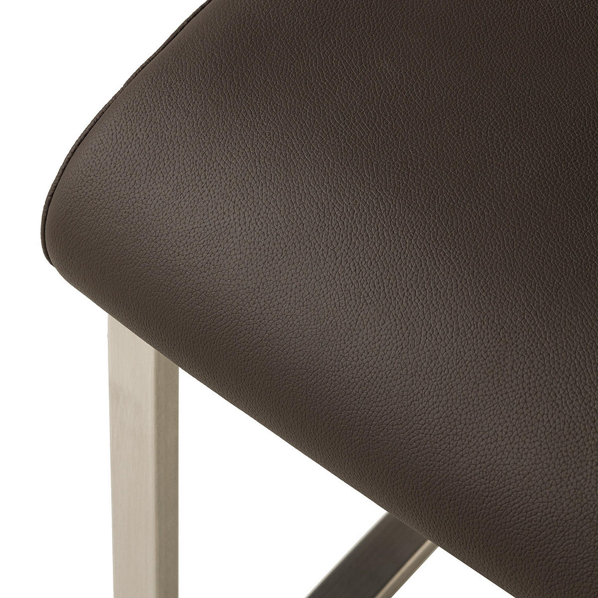 FREISCHWINGER - Edelstahlfarben/Braun, Leder/Metall (43/103/52cm) - home24