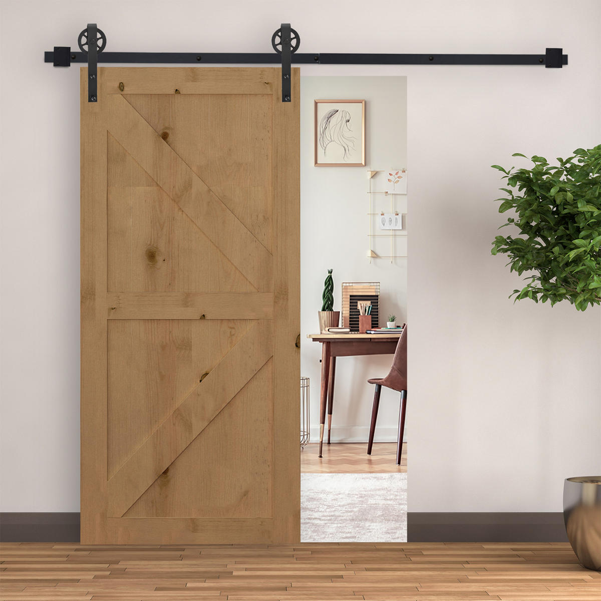 SCHIEBETÜRSYSTEM - Schwarz, Metall (4/0.6/200cm) - HOMCOM