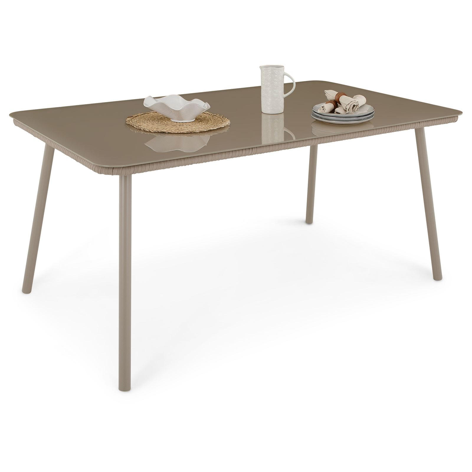 GARTENTISCH VOLONTE - Braun, Glas/Metall (90/160/75cm) - IDIMEX