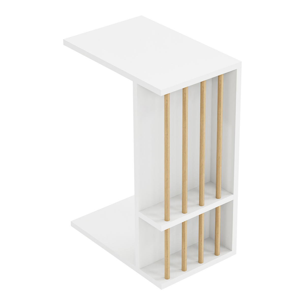 BEISTELLTISCH Siikainen - Weiß, Holzwerkstoff (29/44/65cm) - [en.casa]