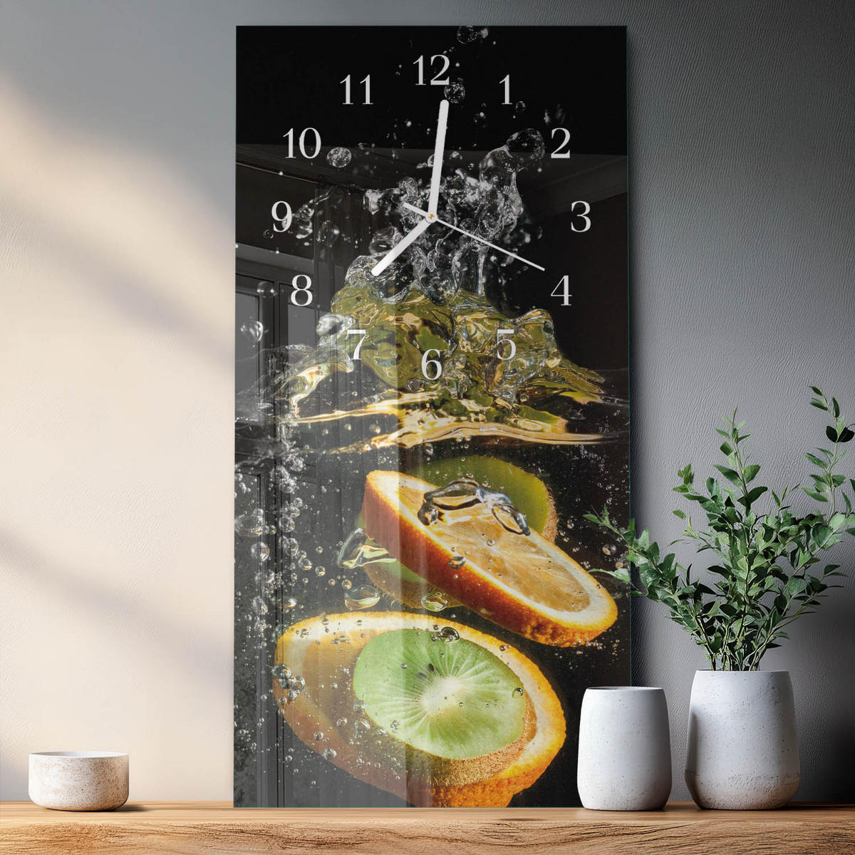 WANDUHR 30x60 cm - Sepia Castle - Multicolor, Glas (30/60/0.4cm) - TULUP