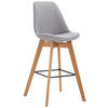 BARHOCKER Medoc, Gestell Natura, Stoff Grau - Naturfarben/Grau, Holz/Textil (48/100/56cm) - TPFLiving