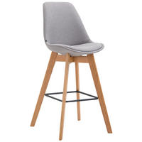 BARHOCKER Medoc, Gestell Natura, Stoff Grau - Naturfarben/Grau, Holz/Textil (48/100/56cm) - TPFLiving