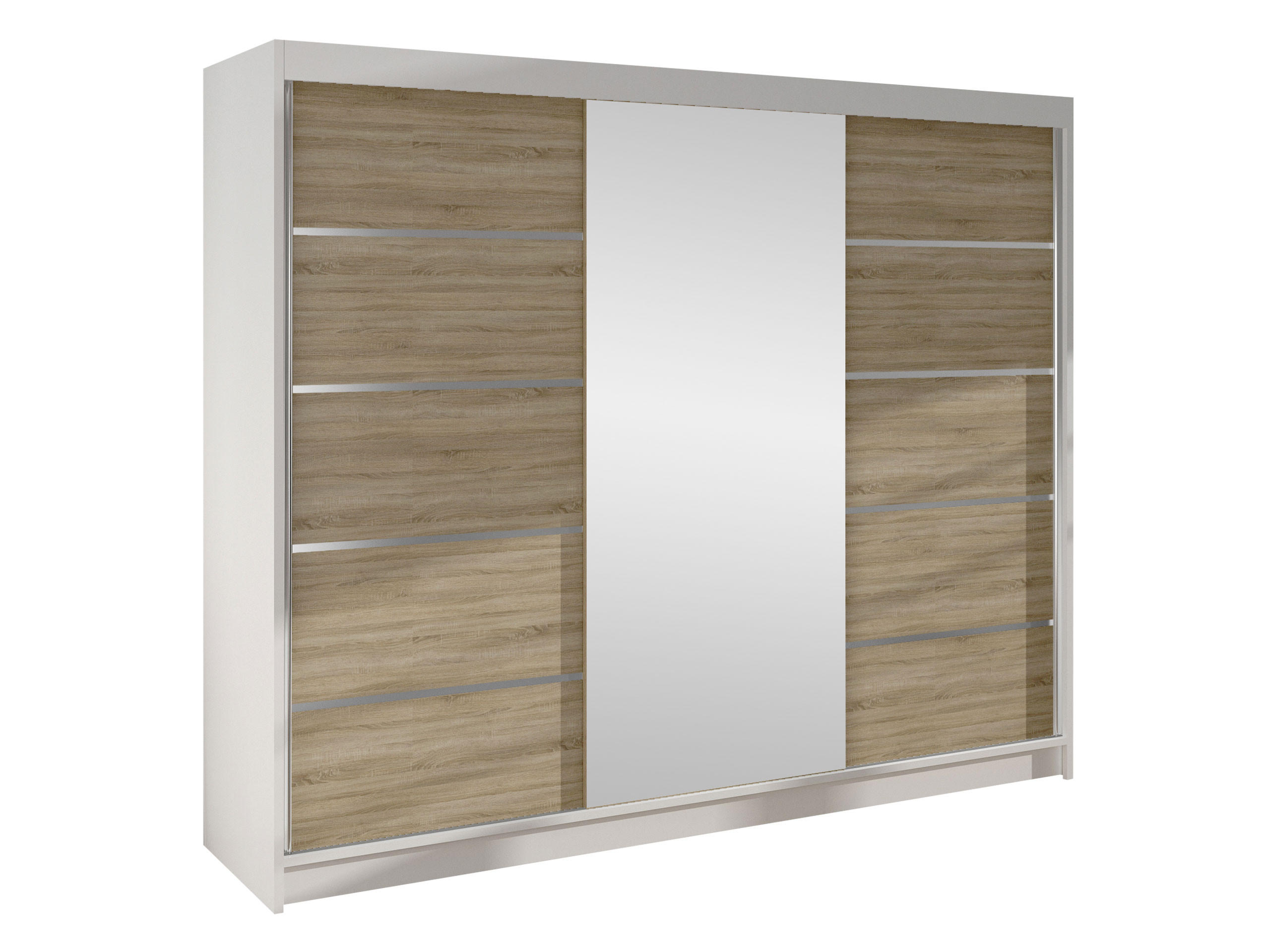 SCHWEBETÜRENSCHRANK Derby VI - Beige, Holzwerkstoff/Metall (200/215/58cm) - MIRJAN24
