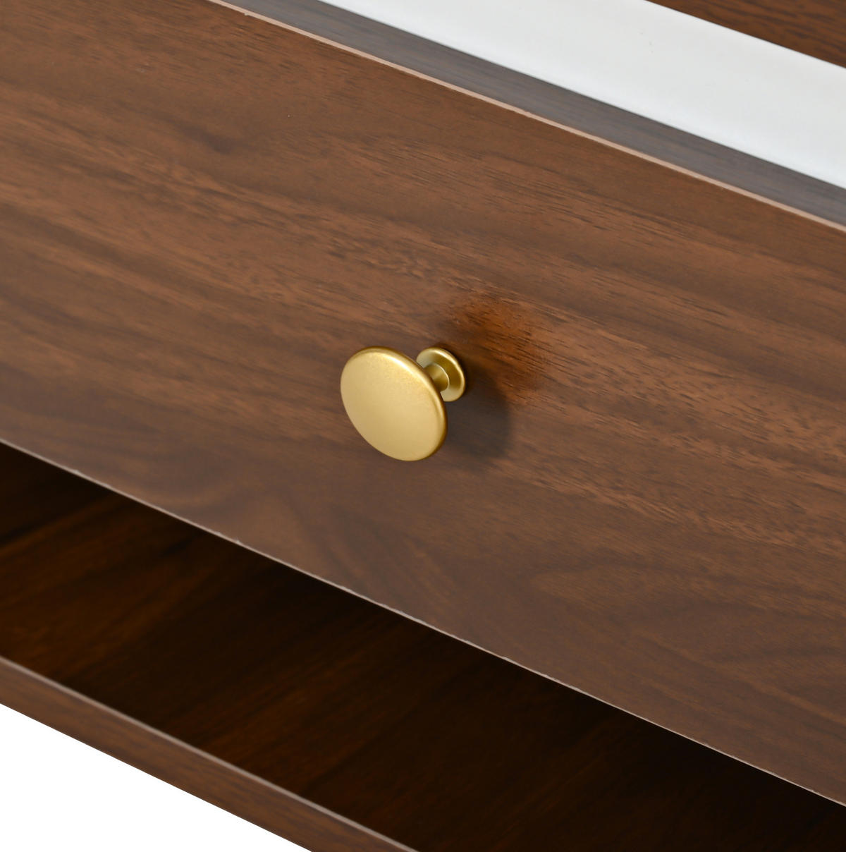 SCHUHSCHRANK aus MDF & Spanplatte 95,5x35x80,5cm in Nussbaum mit Sitzkissen - Nussbaumfarben, Holzwerkstoff (95.5/80.5/35cm) - Modfu
