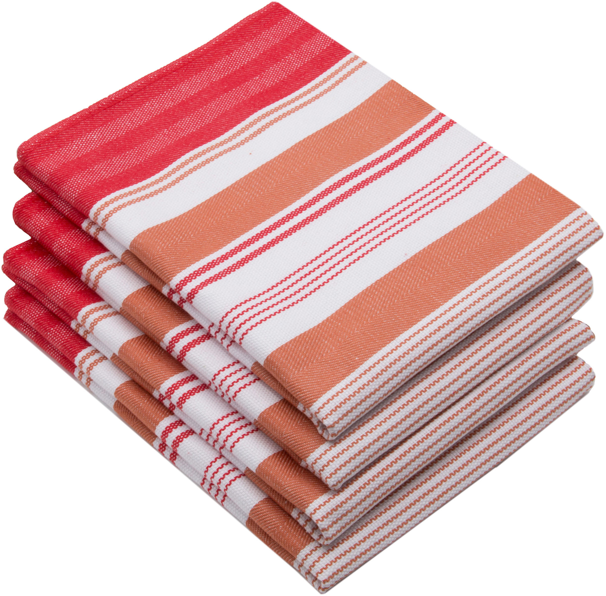 GESCHIRRTÜCHER, 4er-Set, 50x70 cm, 100% Baumwolle, Rot - Apfelbaumfarben, Textil (50/70cm) - Zollner