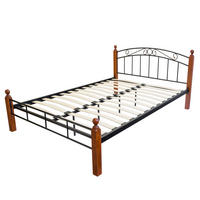 METALLBETT 180/200 cm in Schwarz Braun mit Lattenrost - Schwarz/Braun, Metall (180/200cm) - Homestyle4u