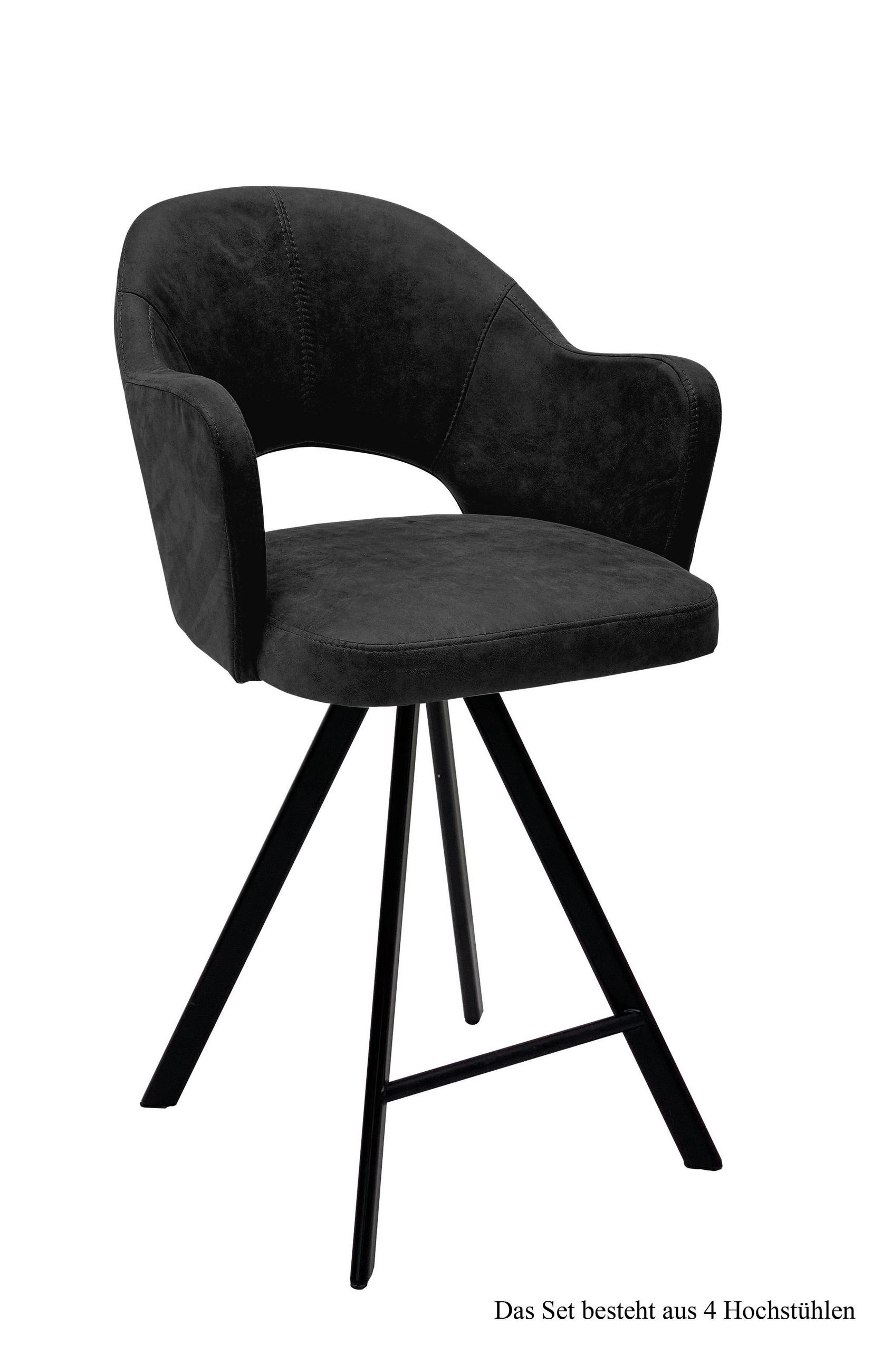 58aufmkessel Thekenstuhl Anthrazit, Schwarz 61x104x59 cm