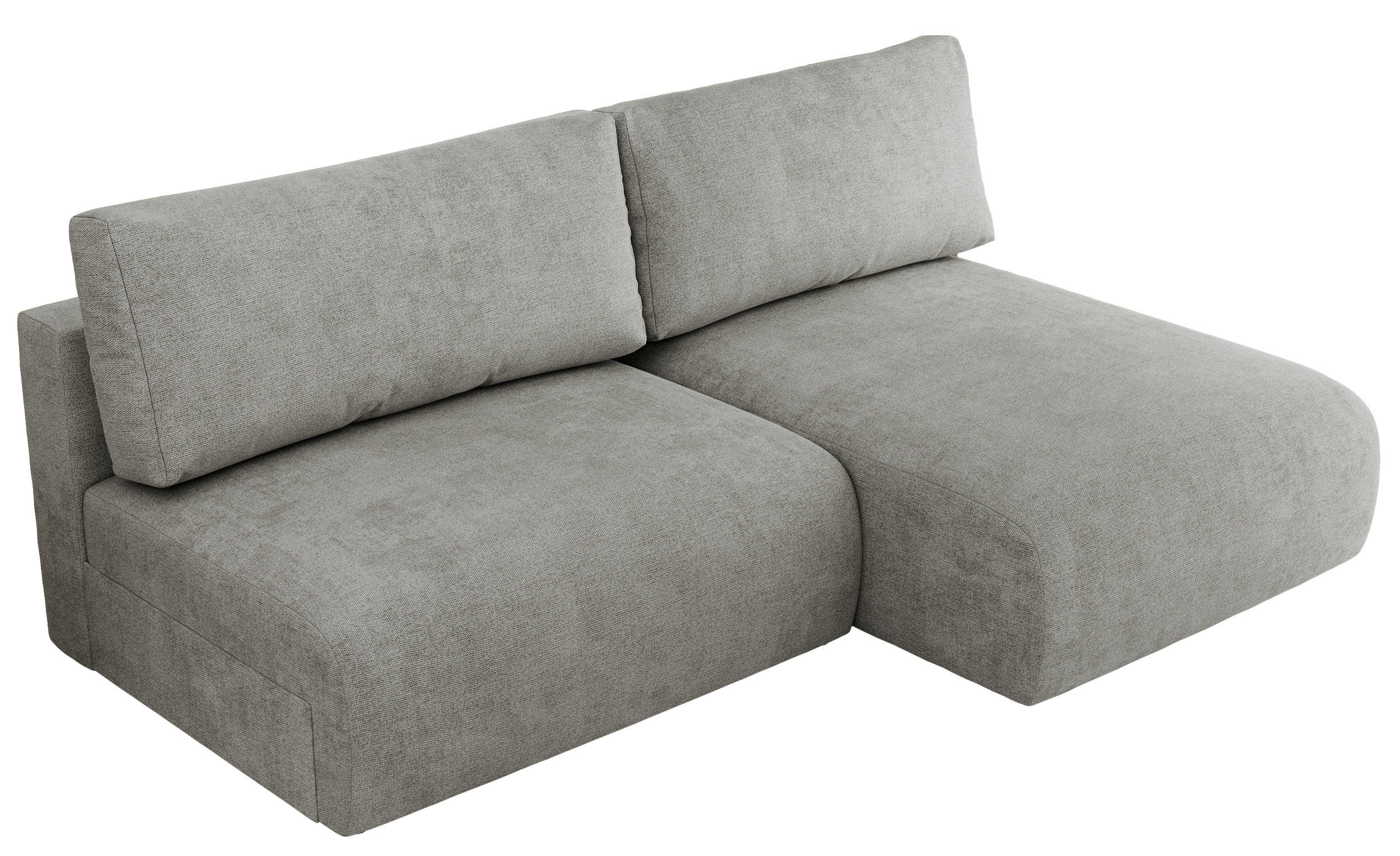 ECKSCHLAFSOFA VIVO L Hellgrau Struktur - rechts - Hellgrau/Schwarz, Kunststoff/Textil (150/223cm) - MKS