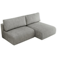 ECKSCHLAFSOFA VIVO L Hellgrau Struktur - rechts - Hellgrau/Schwarz, Kunststoff/Textil (150/223cm) - MKS