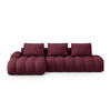 AUSKLAPPBARES-ECKSOFA links mit Container Linz aus strukturiertem Stoff burgundfarben 3 Sitzplätze - Bordeaux, Textil (142/275cm) - Cosmopolitan Design