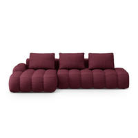 AUSKLAPPBARES-ECKSOFA links mit Container Linz aus strukturiertem Stoff burgundfarben 3 Sitzplätze - Bordeaux, Textil (142/275cm) - Cosmopolitan Design
