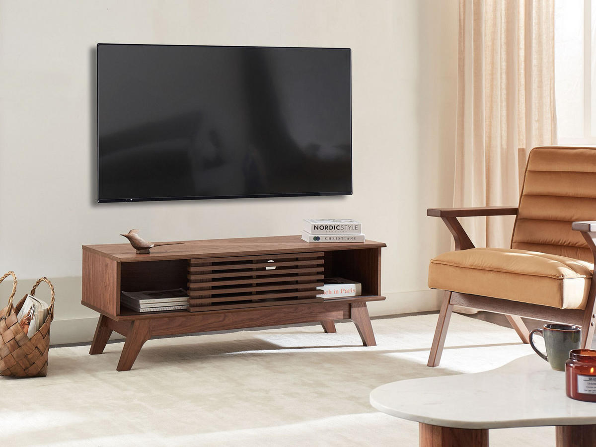 TV STOLEK Tmavě hnědý Toledo - tmavě hnědá, kompozitní dřevo (117/44/35cm) - Beliani