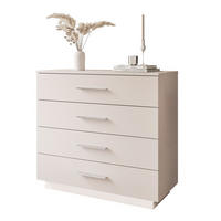KOMMODE LINA KASCHMIR 95 cm mit LED-Beleuchtung Griffe Silberchrom - Kaschmir/Silberfarben, Holzwerkstoff (95/84/40cm) - Lookway
