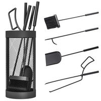 KAMINBESTECK - Schwarz, Metall (16/33.5/16cm) - Outsunny