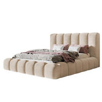 BETT 120x200 - Polsterbett mit Bettkasten und Metallrahmen - Modern Bett - Eleganter Amor-Velvet-Stoff - Kollektion Nora Maxi - Beige - Beige, Holz/Textil (120/200cm) - Alpi-Möbel