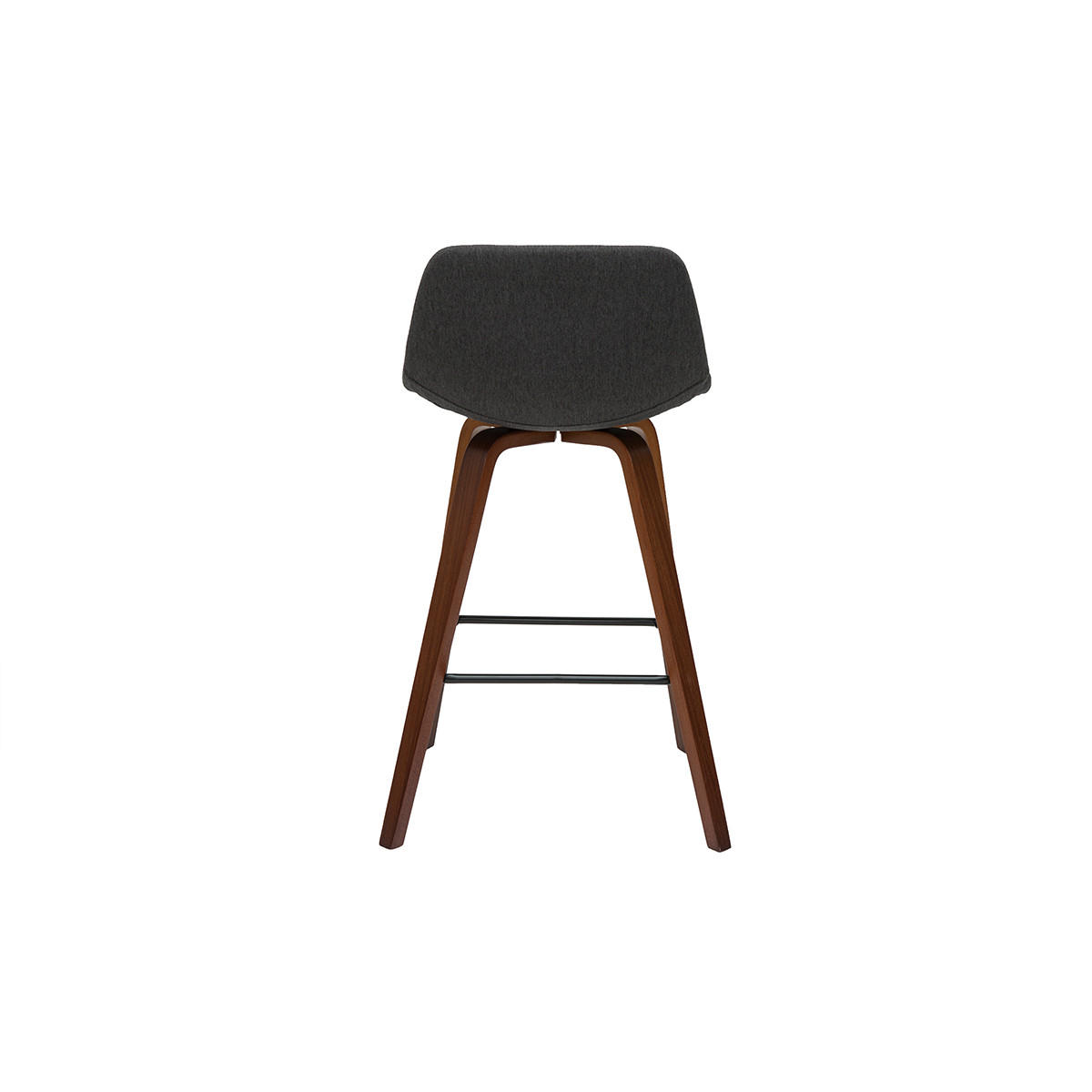 BARHOCKER Dunkelgrau Holz H65 cm 2er-Set NONIE - Anthrazit, Textil (50/85.5/49cm) - Miliboo