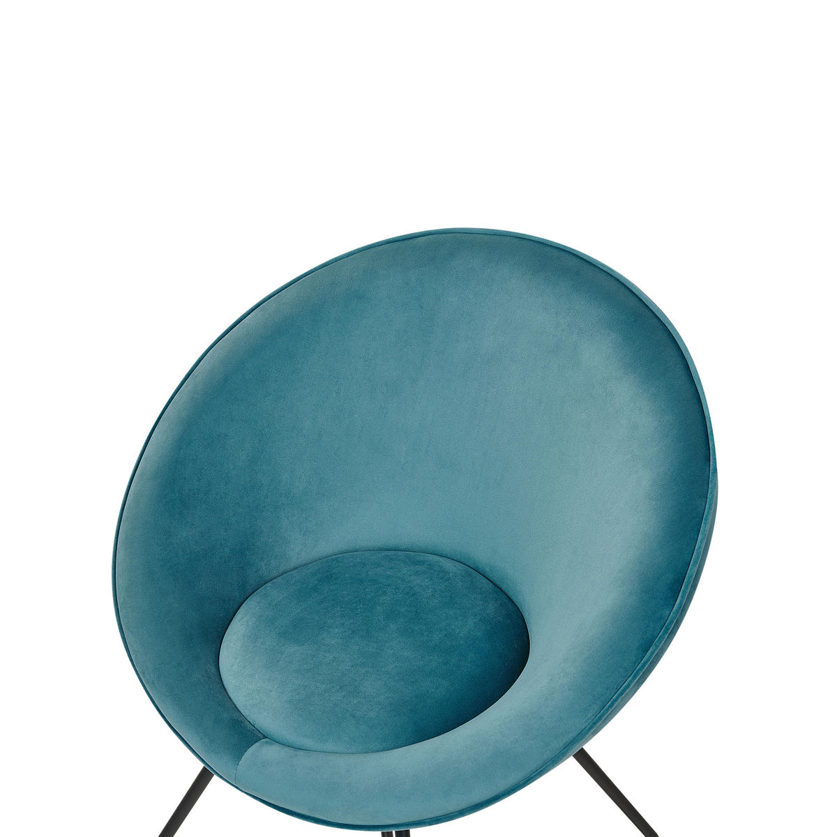 FOTEL Bársony világoskék/fekete kerek Floby II - fekete/kék, textil (69/80/58cm) - Beliani