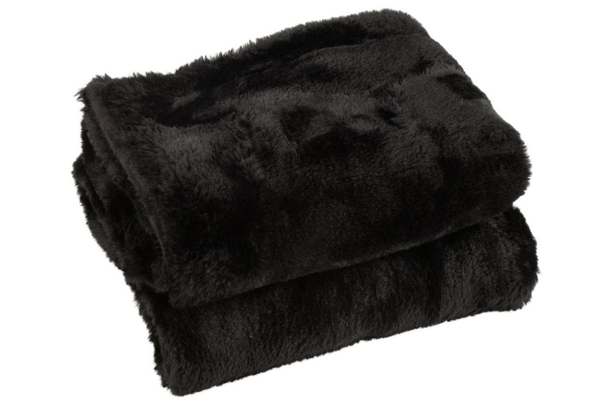 DECKE Chalet Chic - Schwarz, Textil (130/180cm) - J-Line