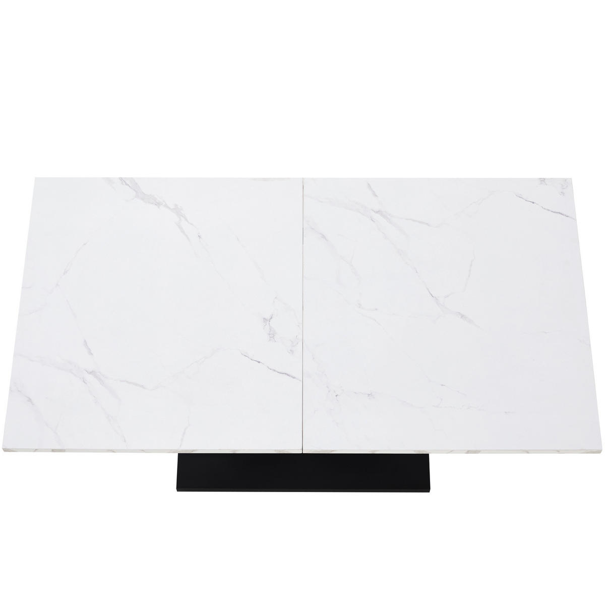 ESSTISCH 140/75,5/75 cm Weiß/Schwarz aus MDF und Metall mit verstellbaren Füßen - Weiß, Holzwerkstoff (140/75/75.5cm) - OKMYHOME