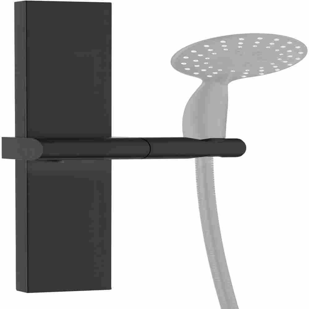 DUSCHSTANGE Klebefreie Duschstange Ohne Bohren - Schwarz, Metall (5/43cm)