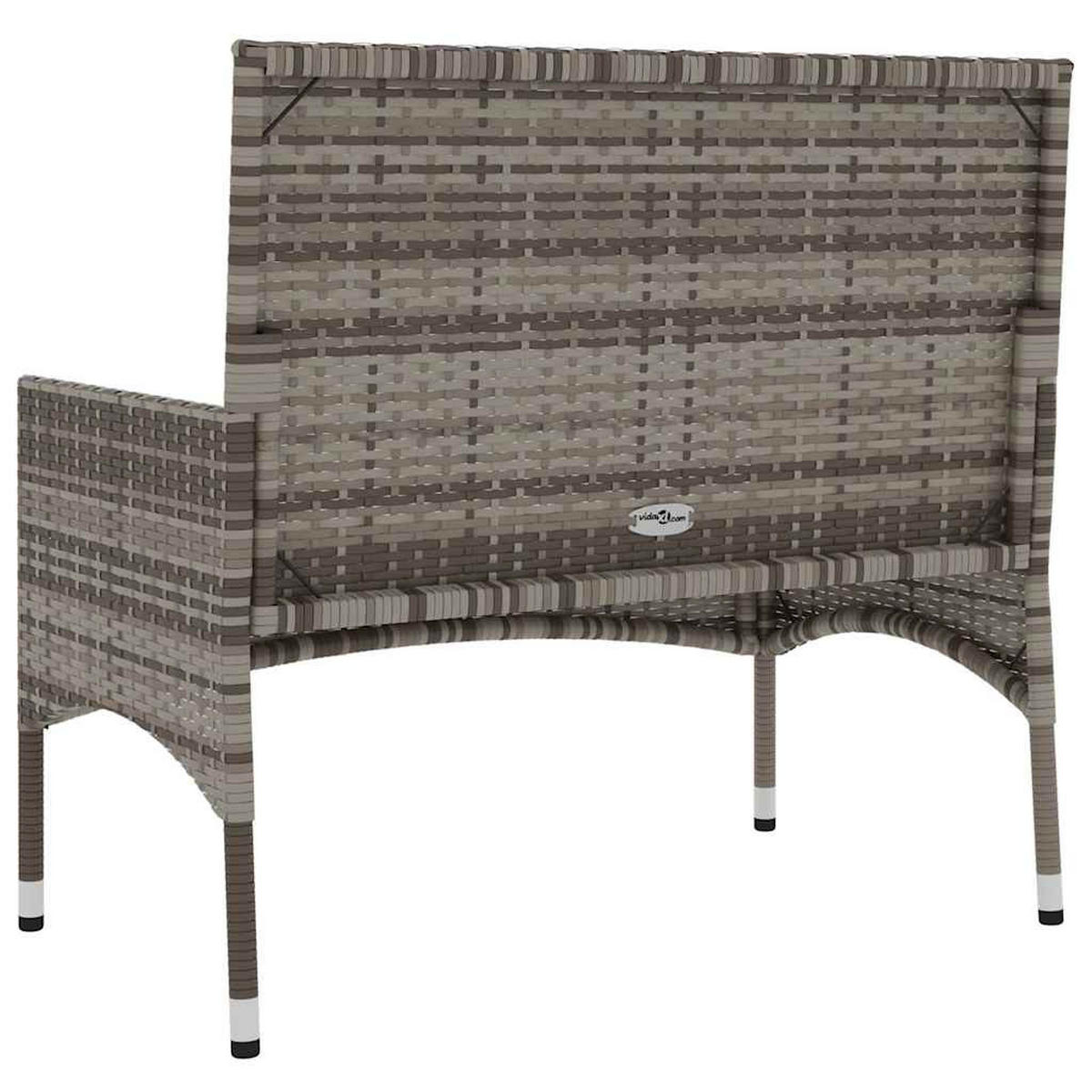 GARTENBANK 2-Sitzer Mit Kissen Grau Poly Rattan - Grau, Kunststoff (90/85/51cm) - vidaXL