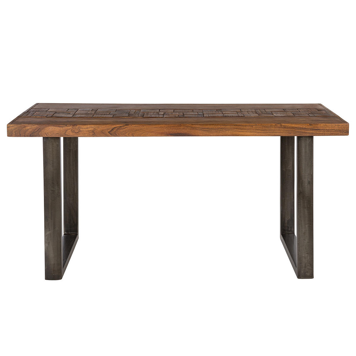 ESSTISCH - Akazie massiv / Eisen - Akaziefarben, Holz (80/160/77cm) - home24