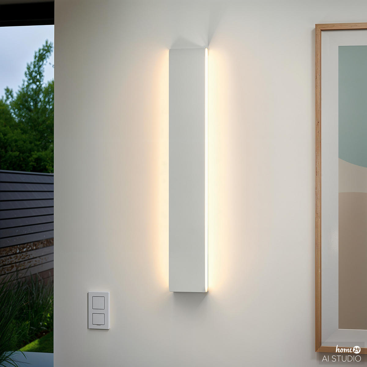 AKKU-WANDLEUCHTE inkl. Fernbedienung - Dimmbar - Aluminium - Weiß, Metall (7/47/46cm) - home24