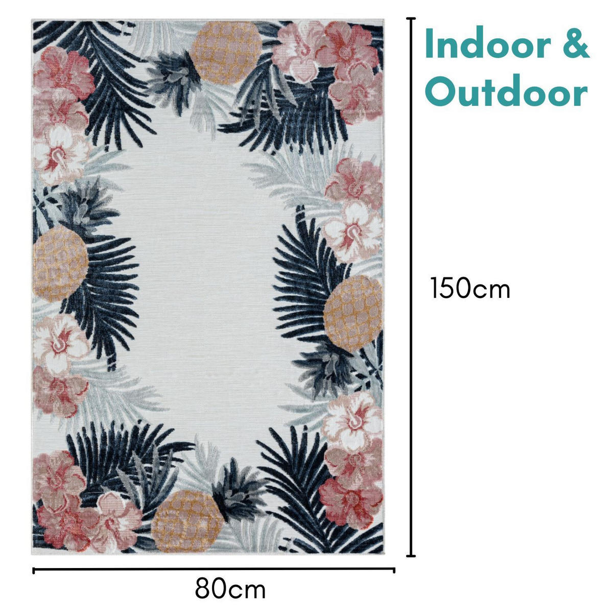 OUTDOORTEPPICH Heather Altrosa,Dunkelblau,Currygelb 80/150 cm - Altrosa, Textil (80/150cm) - My-Rug
