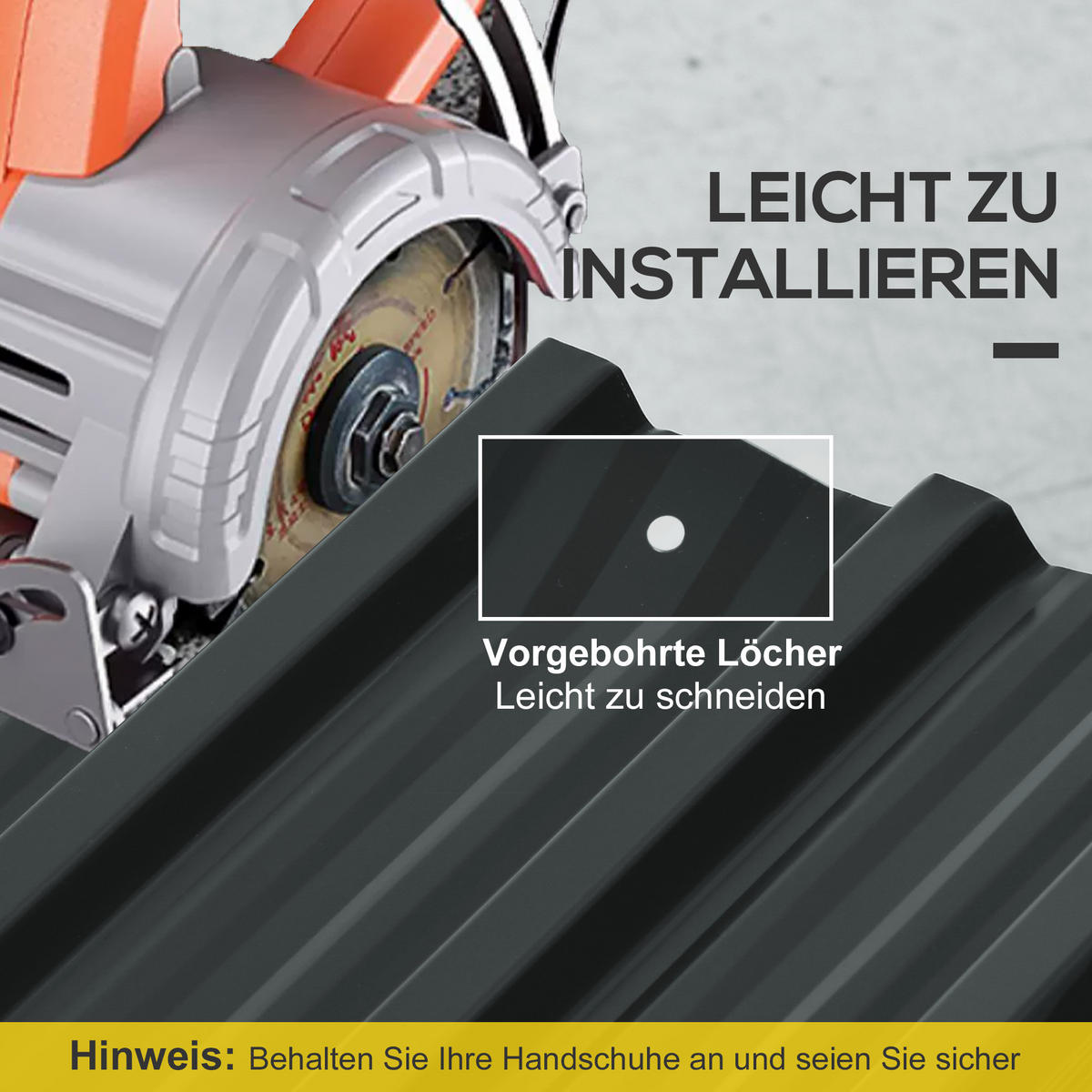 TRAPEZBLECH 12er-Set DE-08072 verzinkt, wetterfest Dunkelgrau - Dunkelgrau, Metall (45/1/129cm) - ComfortXL