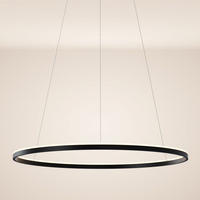 LED-HÄNGELAMPE Ring Schwarz Ø 120cm - Schwarz, Metall (120/120/3.3cm) - s.luce