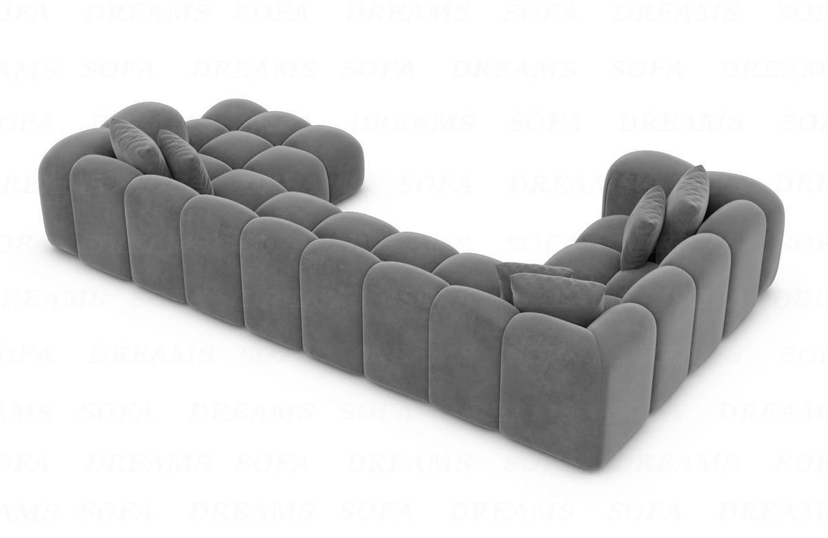 WOHNLANDSCHAFT Cloud Dunkelgrau Samtstoff - Dunkelgrau, Kunststoff (314/72/184cm)