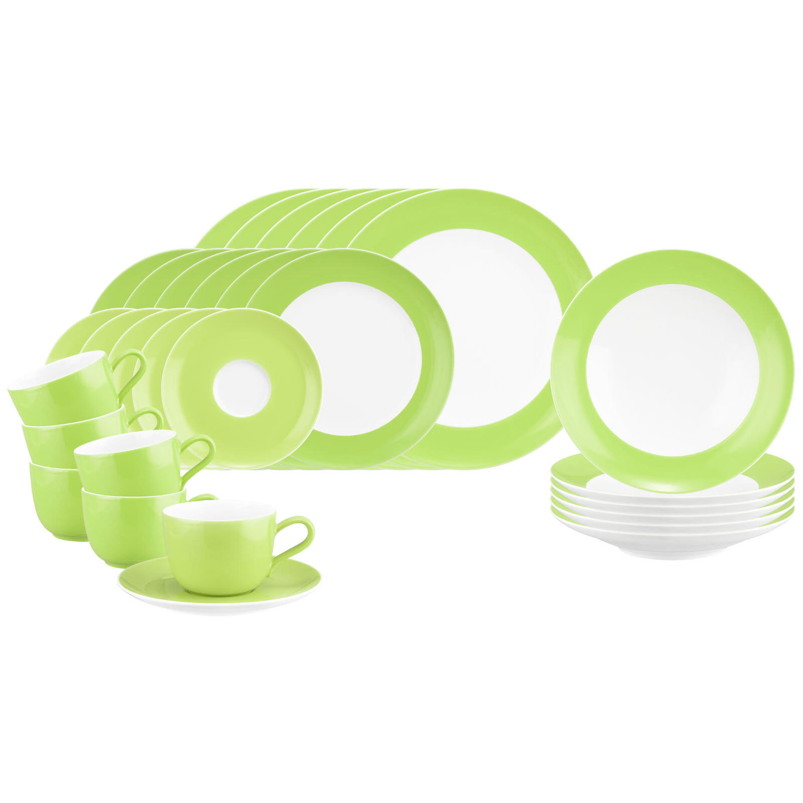 KOMBISERVICE Liberty Pure Colors Lime Green 30er Set - Grün, Keramik (1/1/1cm) - Seltmann Weiden