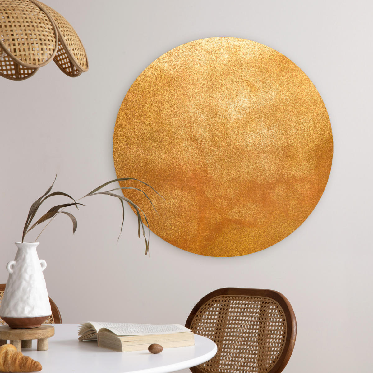 WANDBILD Eisen - Rost - Gold - Metall - Luxus 60x60 cm - Goldfarben, Kunststoff (60/60cm) - MuchoWow