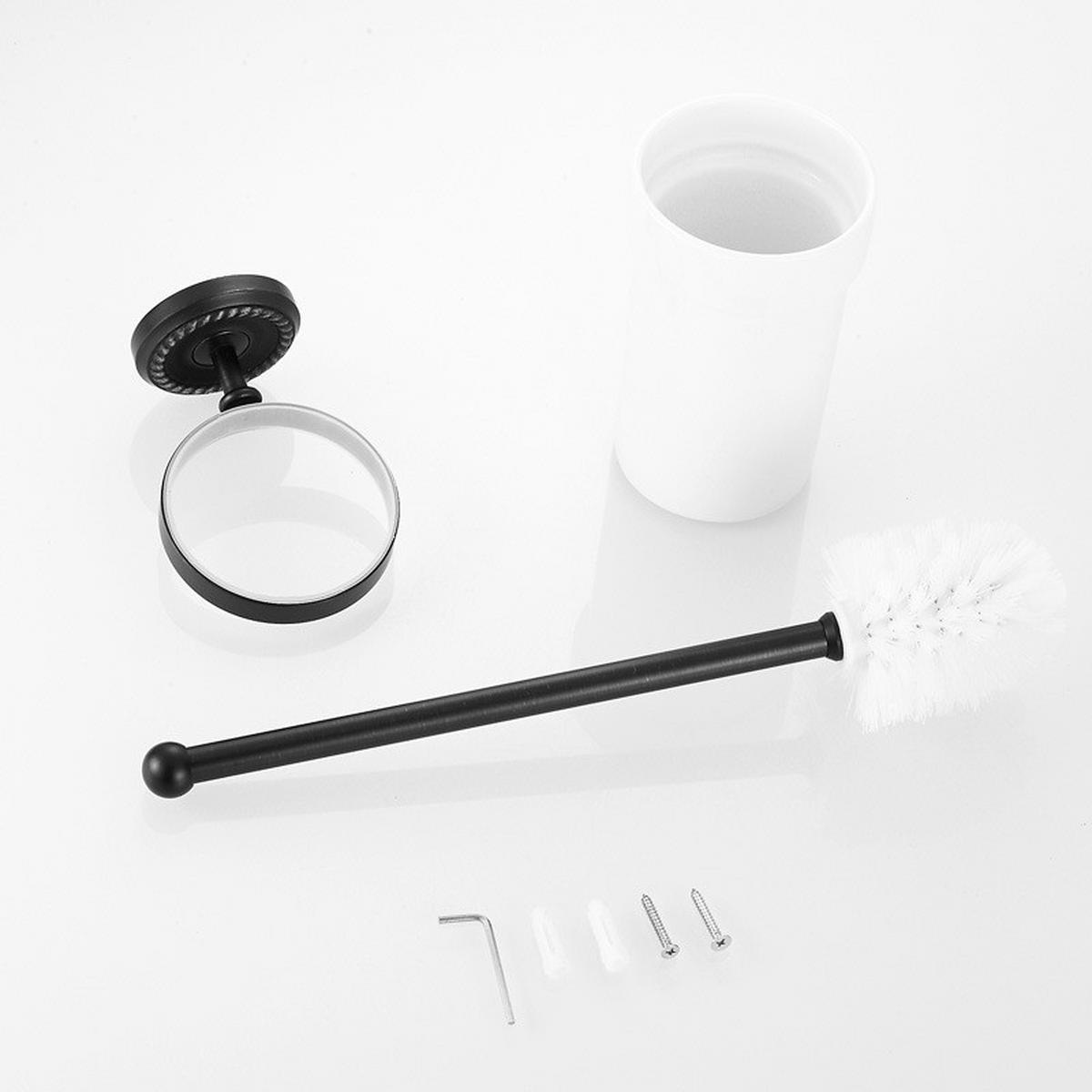 TOILETTENBÜRSTENHALTER – Schwarz (17 x 10,5 x 36,5 cm) - Schwarz, Metall (14/37/9cm)