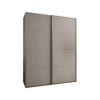 SCHWEBETÜRENSCHRANK 245,5/190/64 2-türig - Kaschmir/Silberfarben, Holz/Metall (190/245/64cm) - Abiks Möbel