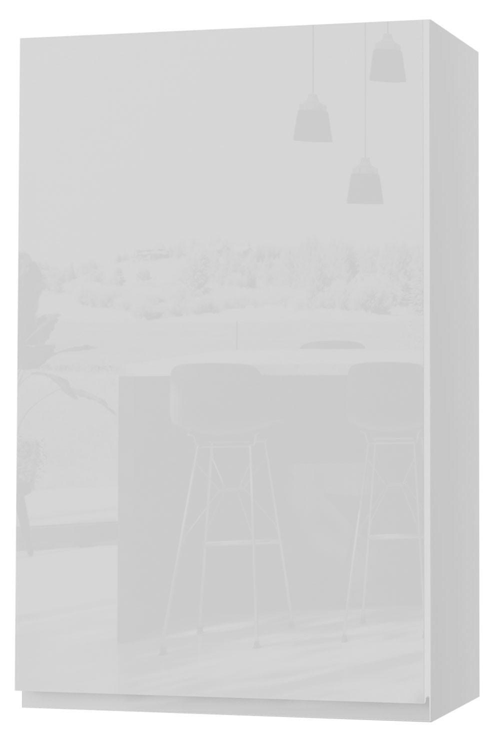 HÄNGESCHRANK Florence W4/60/1 Weiß / RAL 9003 signalweiß HG 60 / 32,5 / 96cm - Türanschlag rechts - Weiß Hochglanz/Weiß, Holz/Holzwerkstoff (60/96/32.5cm) - Feldmann-Wohnen