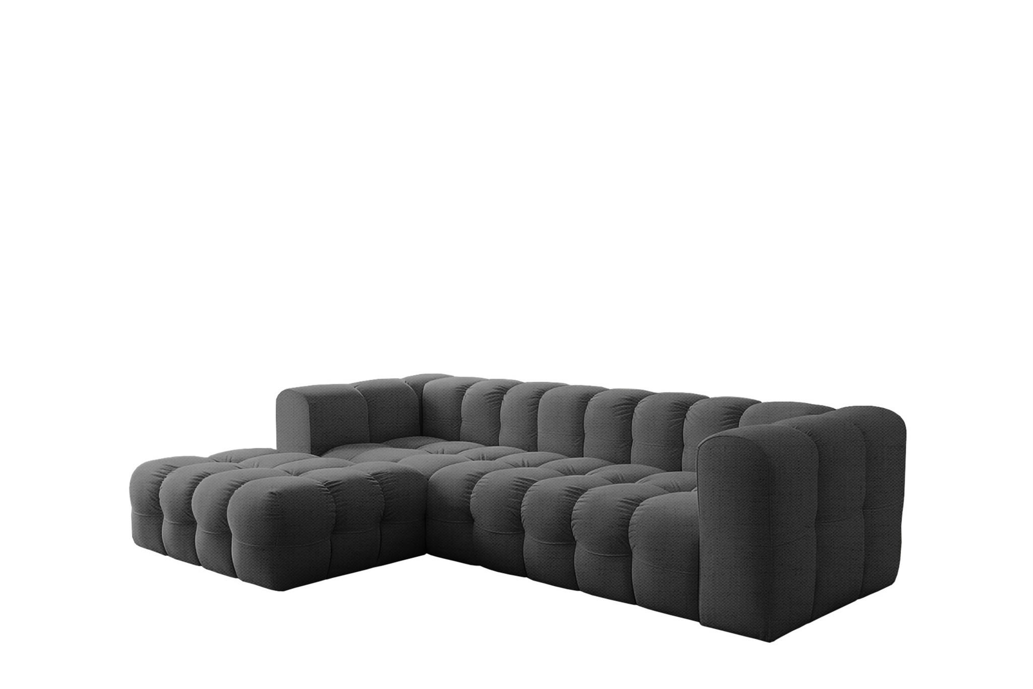ECKSOFA Solvie In Moly - Anthrazit, Holzwerkstoff/Textil (193/290cm) - Fun Möbel