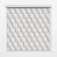 VNÚTORNÁ roleta - okenná roleta - roleta - 140x140 cm - 3D kocky - biela, plast (140/140/0.5cm) - TULUP