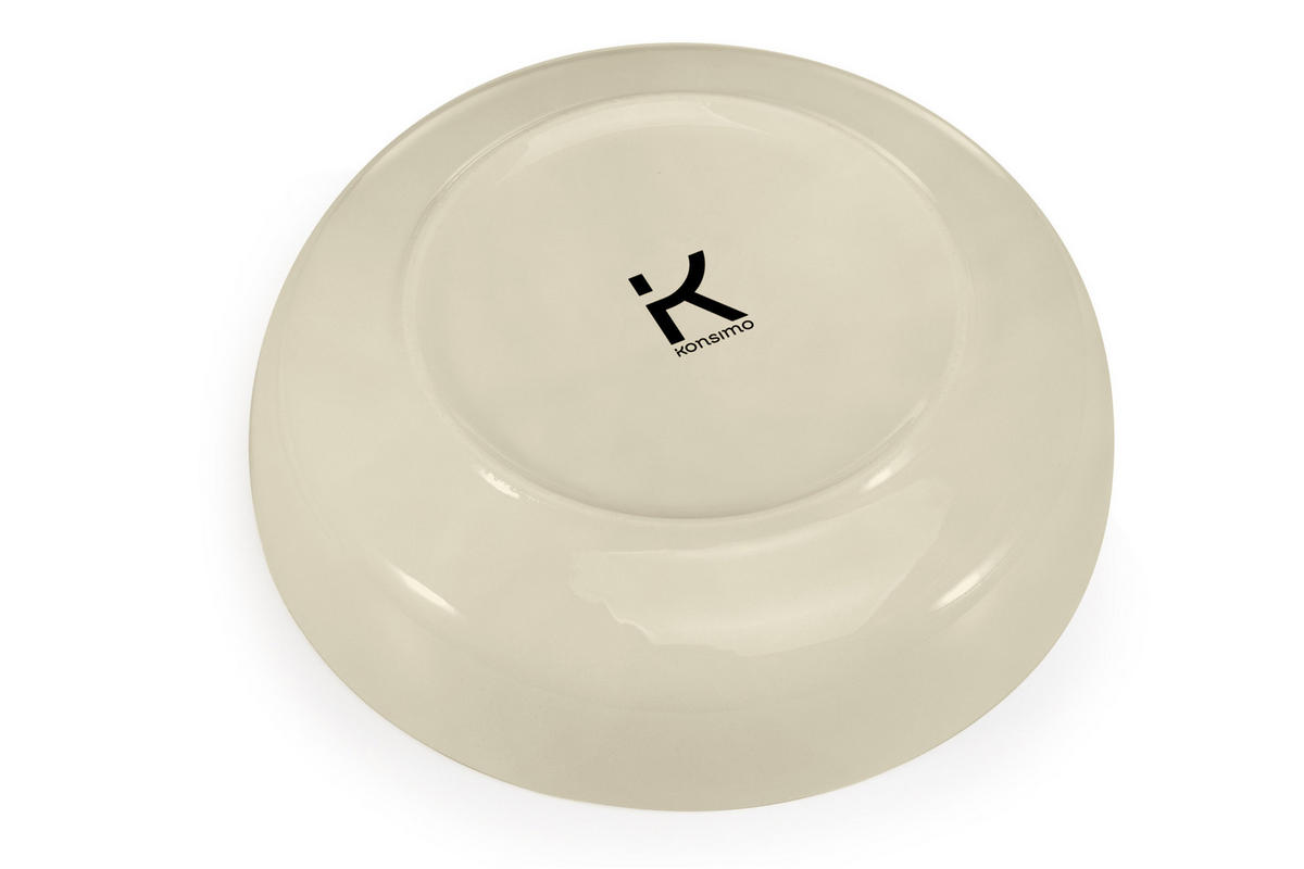 TELLER-SET VICTO 6-tlg Suppenteller - Beige, Keramik (18cm) - KONSIMO®